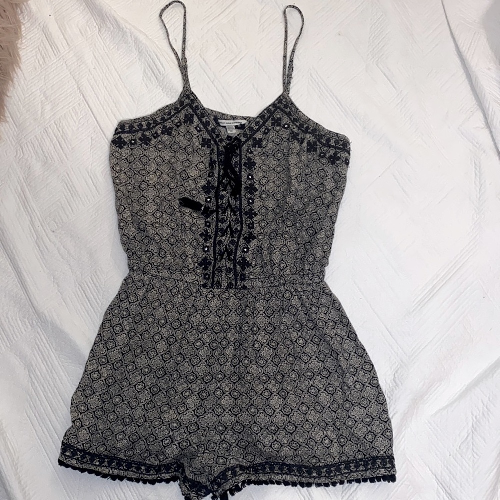 American Eagle Outfitters Black / White Romper | Medium